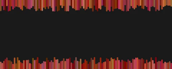 Sjabloonontwerp van de achtergrond van de banner van verticale lijnen in donkere tinten op zwarte achtergrond — Stockvector