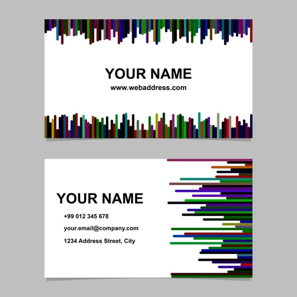Conjunto de design de modelo de cartão de visita colorido - design de namecard vetorial com listras horizontais e verticais —  Vetores de Stock