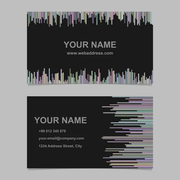 Conjunto de design de modelo de cartão de visita moderno - design de nome de vetor com listras arredondadas em fundo preto —  Vetores de Stock