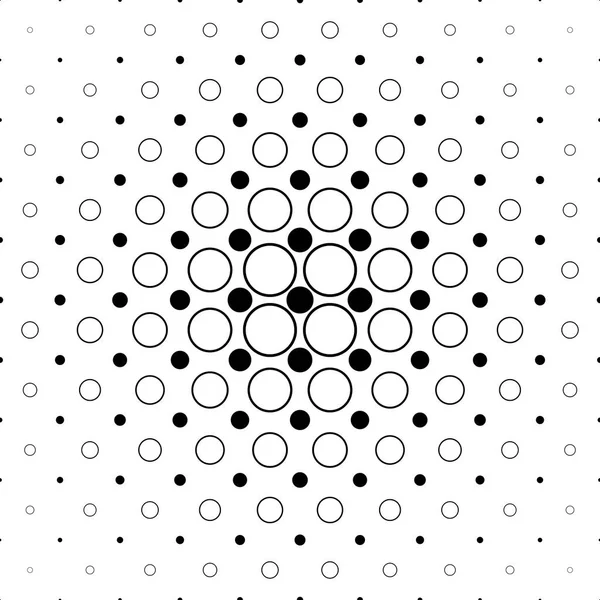 Monochrome circle pattern - abstract geometrical vector background from dots and circles — Stock Vector