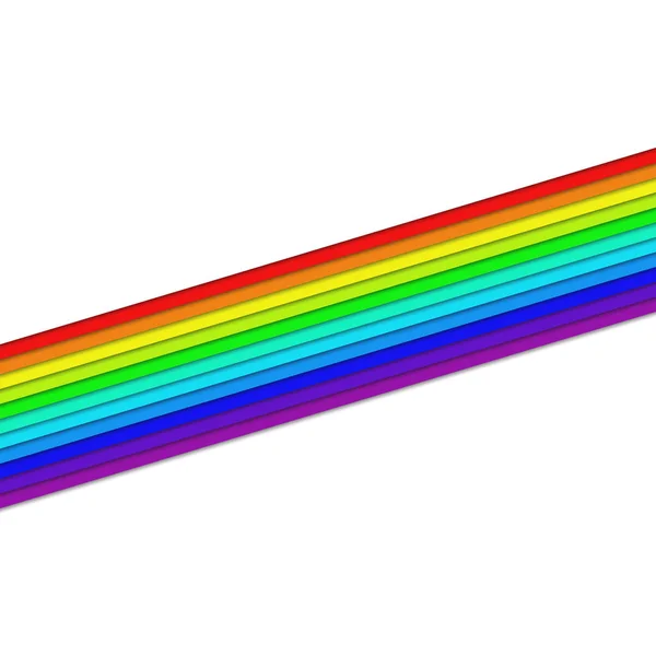 Eckige regenbogenfarbene Streifen - Vektordesign-Element — Stockvektor