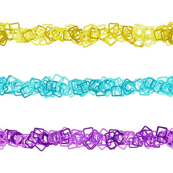 反復可能な正方形のパターン段落規則ライン デザイン セット - 色の丸みを帯びた正方形からベクトル グラフィック要素 — ストックベクタ