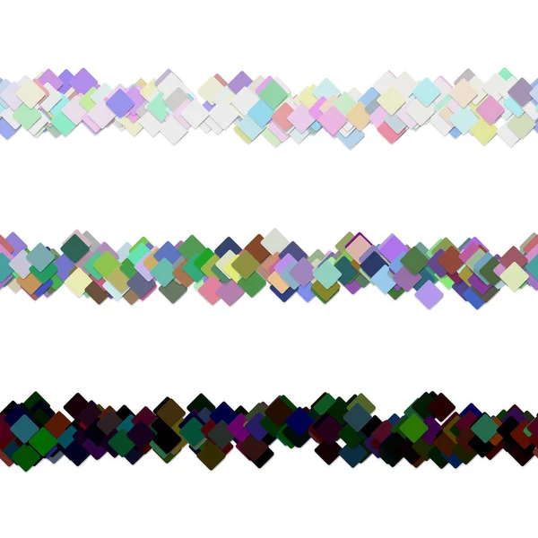 Conjunto de projeto de linha separador de parágrafo de padrão quadrado abstrato repetitivo - elementos de decoração vetorial — Vetor de Stock