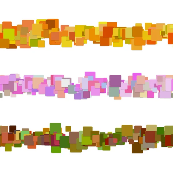 Conjunto de projeto de linha divisor de parágrafo de padrão quadrado abstrato - elementos gráficos vetoriais de quadrados arredondados coloridos — Vetor de Stock