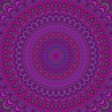 -Simetrik vektör desen grafik tasarımdan konsantrik elips yuvarlak koyu mor mandala süsleme arka plan