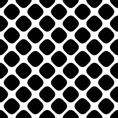 Dikişsiz soyut tek renkli kare desen - vektör arka plan grafiği Diagonal yuvarlak kare nokta