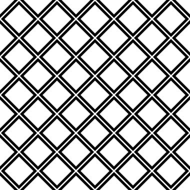 Soyut geometrik siyah beyaz Dikişsiz kare desen arka plan - vektör grafiği, çapraz kareler