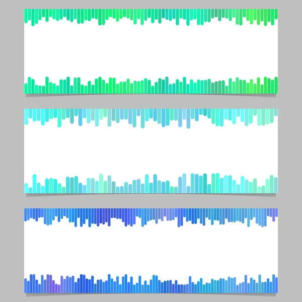 Ensemble géométrique de gabarits de bannières graphiques vectoriels horizontaux à partir de lignes verticales sur fond blanc — Image vectorielle