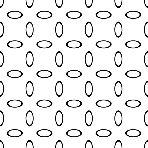 Monochrome seamless abstract geometrical ellipse pattern - vector background design from curved oval shapes — Stock Vector