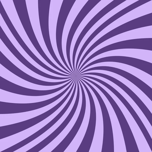 Спіральний фон з фіолетових вигнутих променів — стоковий вектор