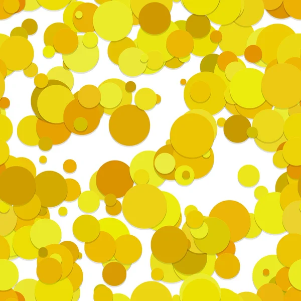 Modèle abstrait de fond de cercle sans couture - conception graphique vectorielle à partir de points dans des tons jaunes avec effet d'ombre — Image vectorielle