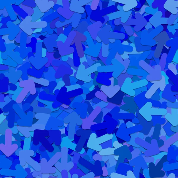 Vzorek pozadí abstraktní bezešvé náhodné šipka - vektorové ilustrace z otočených zaoblené šipky v modrých tónech — Stockový vektor
