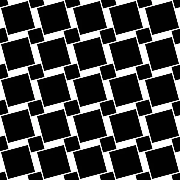 Czarno-białe bez szwu geometryczny wzór kwadratowy - projekt tło wektor od placów kątowe — Wektor stockowy