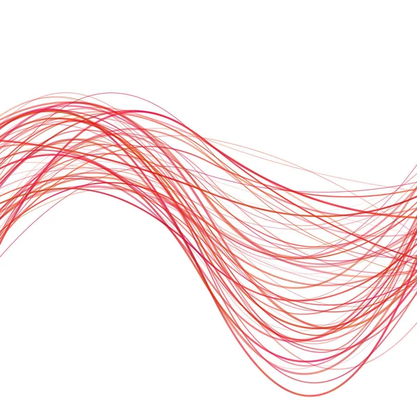 Fond de ligne d'onde dynamique - illustration à partir de rayures courbes rouges — Photo