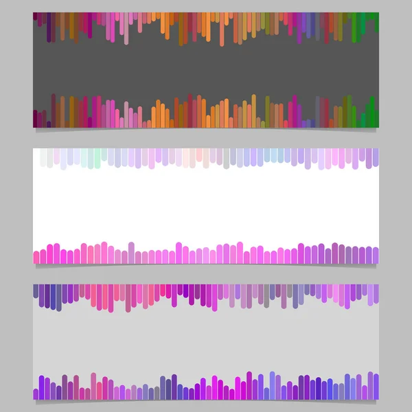 Conjunto de diseño de fondo de banner colorido abstracto - gráfico vectorial horizontal de rayas verticales redondeadas — Archivo Imágenes Vectoriales