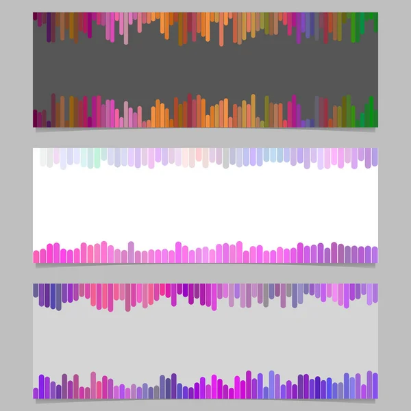 Abstrakte bunte Banner Hintergrund Design-Set - horizontale Vektorgrafik aus abgerundeten vertikalen Streifen — Stockvektor