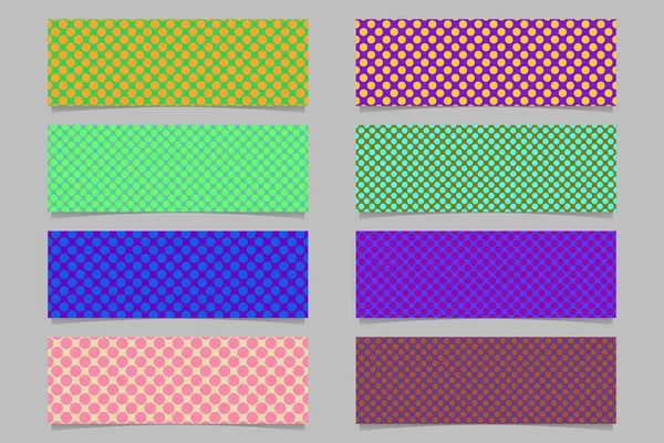 Conjunto de plantillas de fondo de banner horizontal abstracto - gráficos vectoriales con patrón de lunares sin costuras — Archivo Imágenes Vectoriales