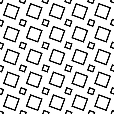 Siyah ve beyaz soyut Dikişsiz kare desen - vektör arka plan grafiği, açısal kareler
