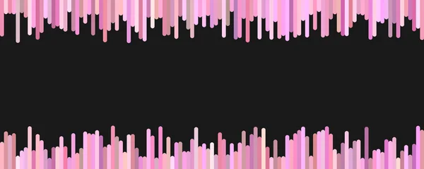 Design des Banner-Hintergrundes - horizontale Vektorgrafik aus vertikalen Streifen in rosa Tönen auf schwarzem Hintergrund — Stockvektor