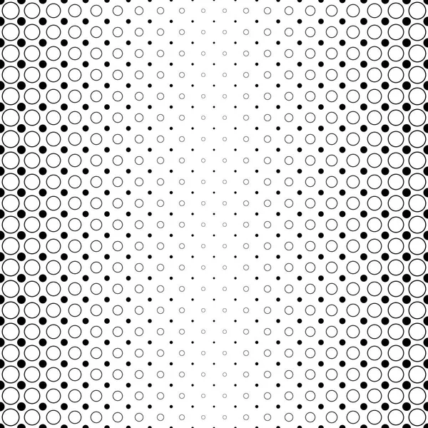 Monochrome abstract circle pattern background - black and white geometric design from dots and circles — Stock Vector