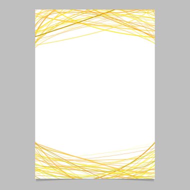 Broşür şablonu üst ve alt - illüstrasyon beyaz zemin üzerine sarı tonlarda rasgele kemerli çizgili