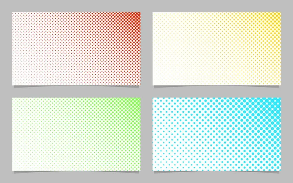 Conjunto de diseño de plantilla de fondo de tarjeta de visita de patrón de punto de medio tono digital - gráficos vectoriales con círculos de colores — Vector de stock