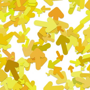 Yinelenen kaotik ok desen arka plan - vektör grafik tasarım gölge efektli döndürülmüş yuvarlak oklar üzerinden