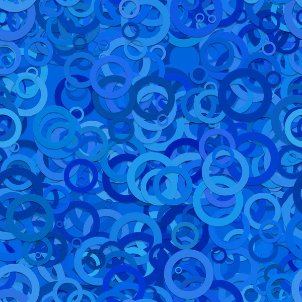 Бесшовный фон рисунка круга - векторная иллюстрация из голубых колец с эффектом тени — стоковый вектор