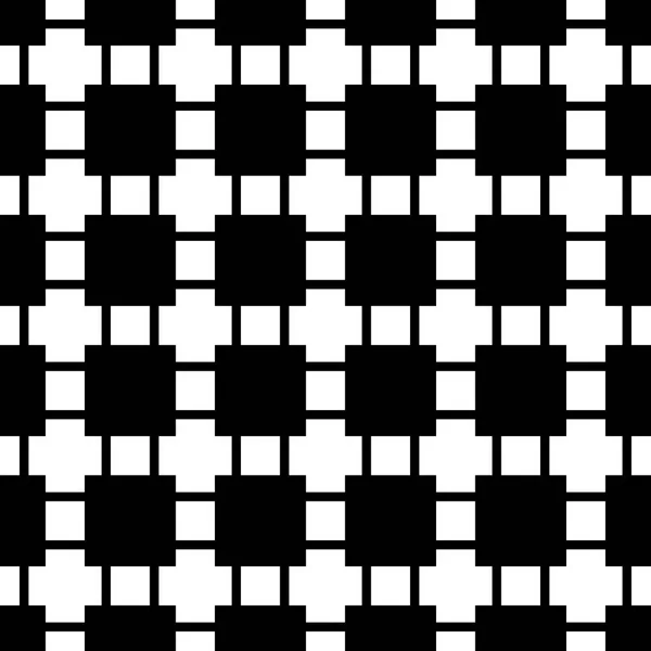 Monocromo patrón de cuadrícula geométrica sin costura abstracta - fondo vectorial — Vector de stock