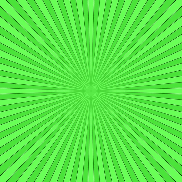 Groene abstracte ray burst achtergrond - vector grafische vormgeving van gestreepte stralen — Stockvector