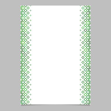 Çapraz kare desen sayfa şablonu - vektör grafiği el ilanları için beyaz arka plan ile yeşil tonlarda kareler