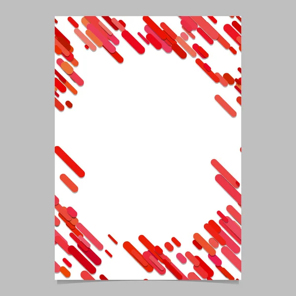 Plantilla de folleto de patrón de rayas diagonales redondeadas abstractas - diseño de fondo de volante en blanco de rayas en tonos rojos — Vector de stock