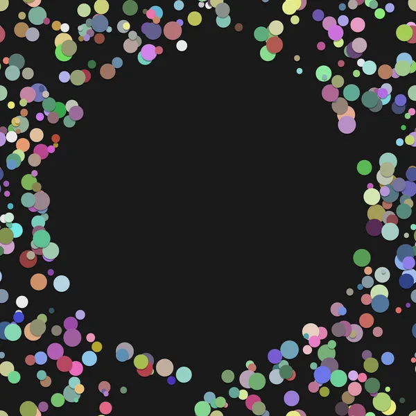 Moderní chaotickou tečkou pozadí - vektorové grafiky z různobarevné kruhy na černém pozadí — Stockový vektor