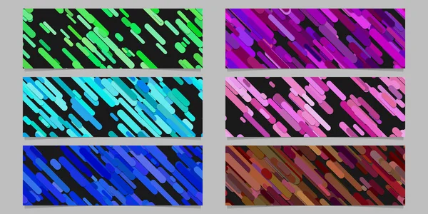 Modern diagonal stripe pattern banner background design set - horizontal rectangle vector graphic collection — Stock Vector