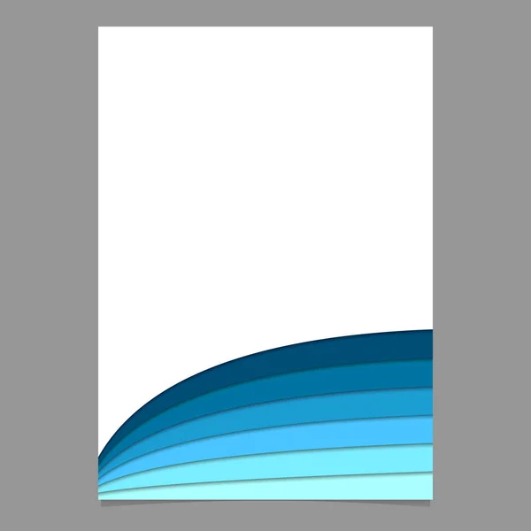Šablona prázdná brožura od zakřivené pruhy v modrých tónech - vektorové grafiky leták s 3d efektem stínování — Stockový vektor