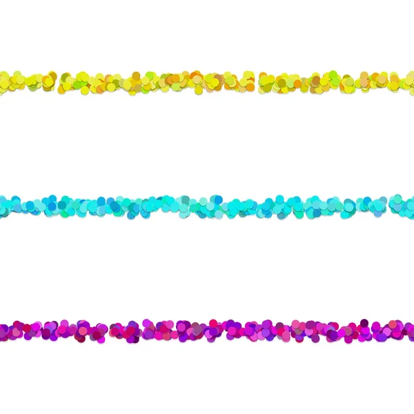 Herhaalbare dot patroon lid motief lijnen verdelen set - decoratie vectorelementen uit cirkels met schaduweffect — Stockvector