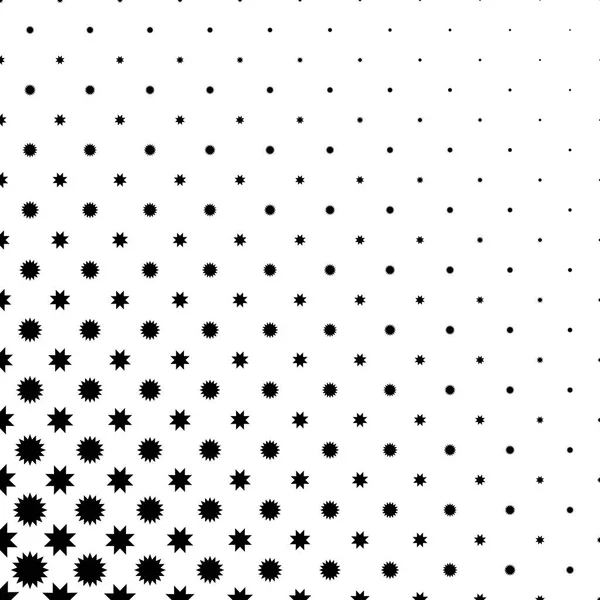 Black and white abstract star pattern - geometrical monochrome background graphic from polygonal shapes — Stock Vector