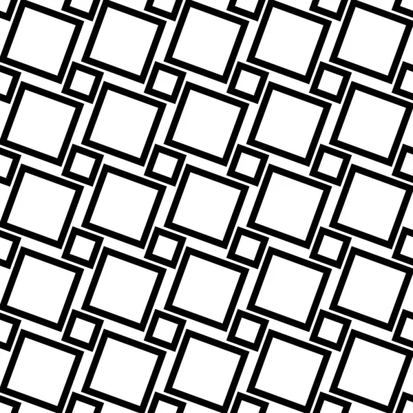 单色的抽象的无缝的几何的方形的图案 — 图库矢量图片