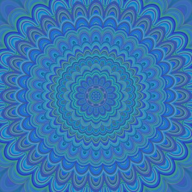 Psychedelic mandala süsleme arka plan - konsantrik oval şekil dairesel simetrik vektör desen tasarım