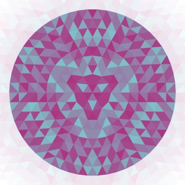 Yuvarlak geometrik üçgen sürekli değişen mandala tasarım - simetrik vektör sanat üçgen