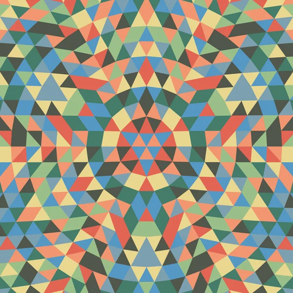 Yuvarlak geometrik üçgen mandala arka plan - simetrik vektör desen tasarım renkli üçgenler