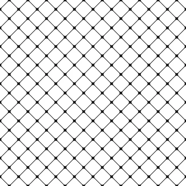 Fondo de patrón cuadrado redondeado en blanco y negro sin costuras - gráfico vectorial de cuadrados diagonales — Archivo Imágenes Vectoriales