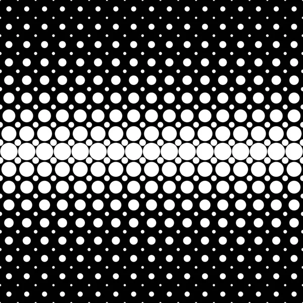 Geometric halftone dot pattern background - vector graphic from circles on black background — Stock Vector