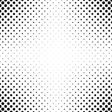 Soyut siyah beyaz noktalı desene - geometrik basit yarım ton vektör arka plan grafiği daireler