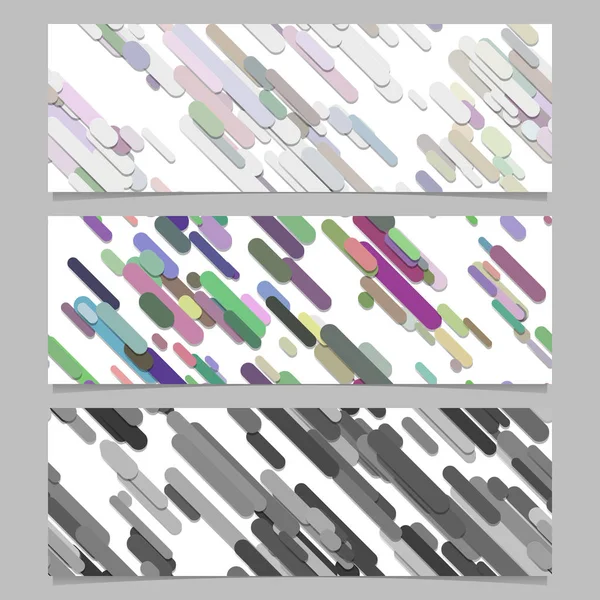 Nahtlose zufällige diagonale Streifenmuster Banner Hintergrund gesetzt - horizontale Vektor-Illustrationen — Stockvektor