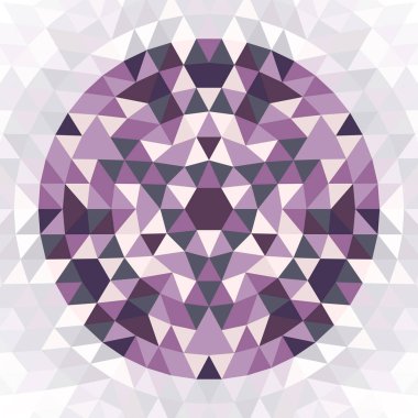 Yuvarlak geometrik üçgen mandala Tasarım - renkli üçgen üzerinden simetrik vektör desen grafik sanatı