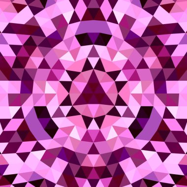 Yuvarlak soyut geometrik üçgen kaleydoskop arka plan - simetrik vektör desen dijital tasarım üçgenler