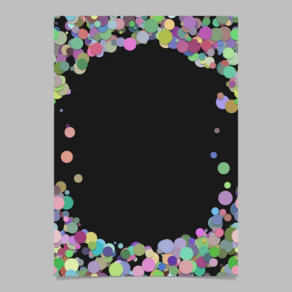 Абстрактный хаотичный шаблон паттерна листовки фон - пустой рисунок границы плаката с разноцветными кругами — стоковый вектор