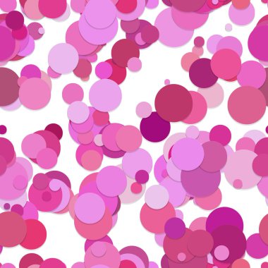 Yinelenen noktalı arka plan deseni - vektör grafik tasarım gölge efekti olan pembe daireler