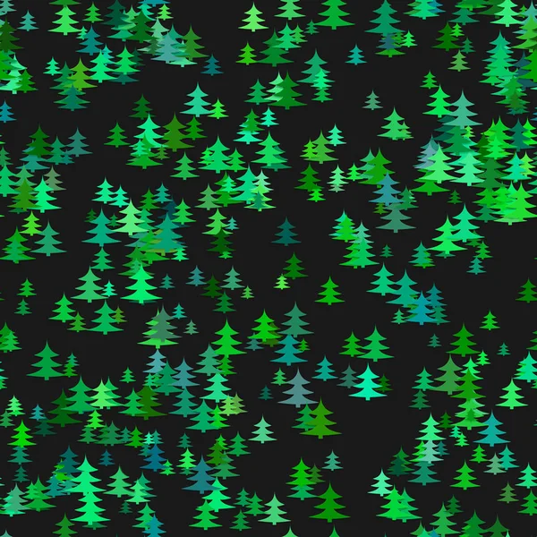 Bezproblémové chaotické Zimní dovolená pozadí - stylizované pine tree vzor vánoční grafický design — Stockový vektor